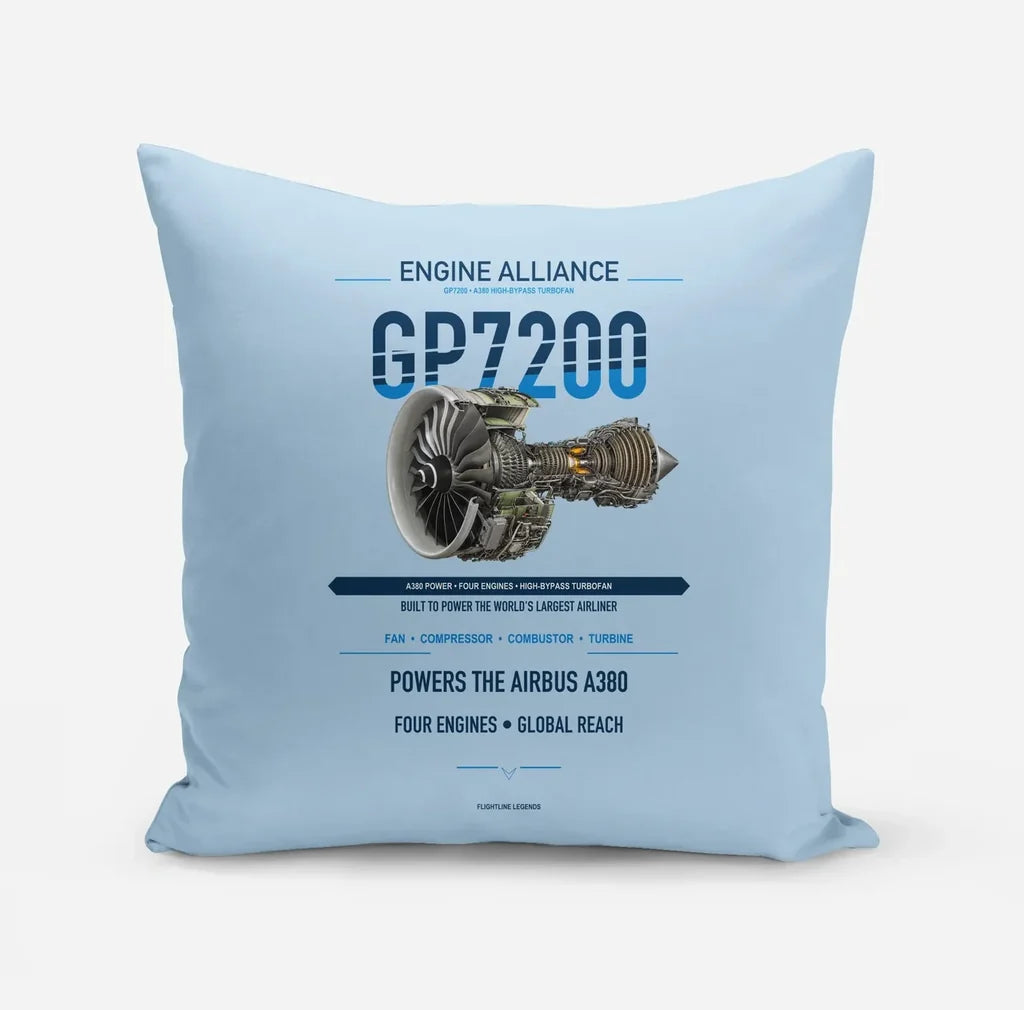 GP7200 design on light blue pillow