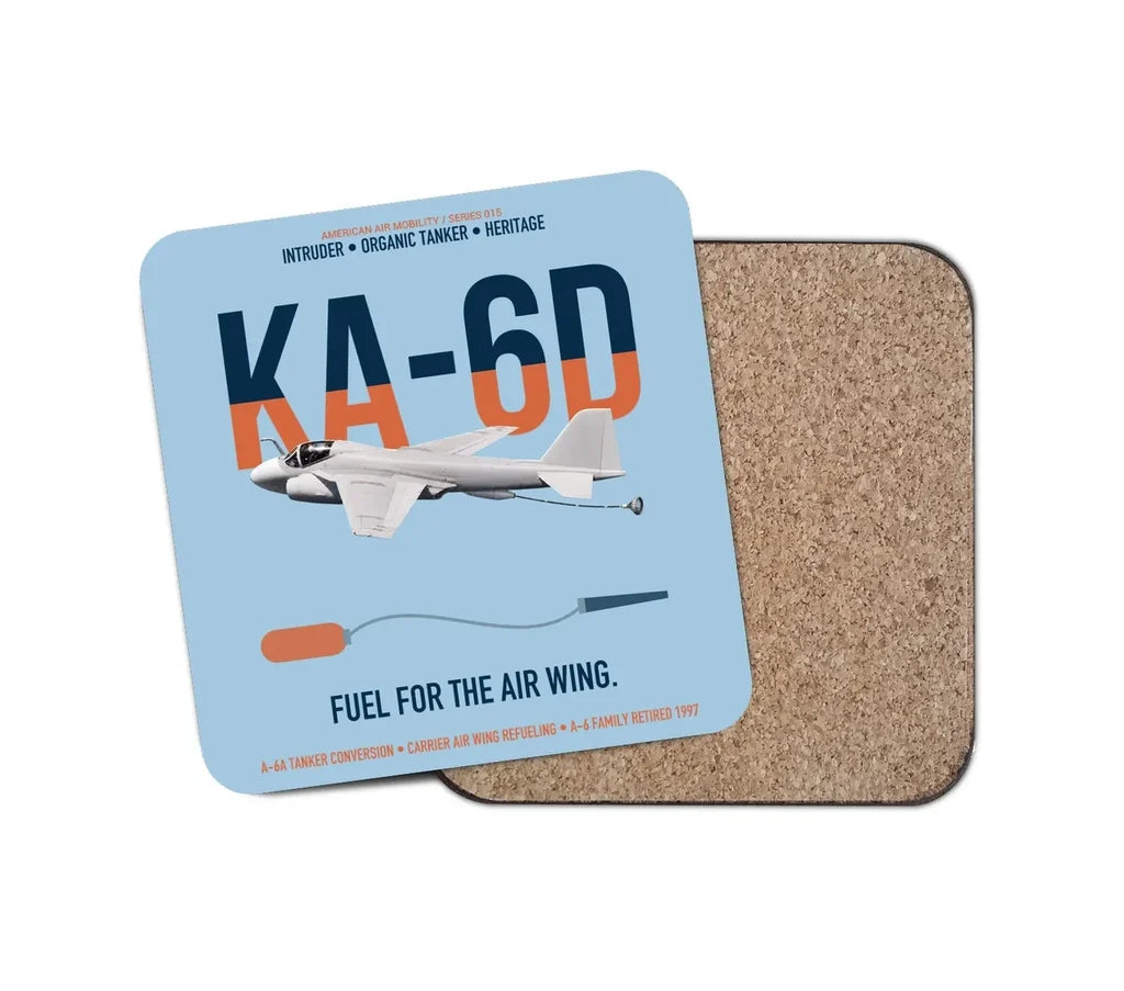 KA-6D Intruder design on light blue 1 piece coaster