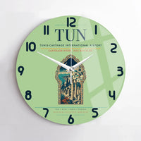 Thumbnail for Tunis-Carthage International Airport (TUN) design on light green no frame wall clock