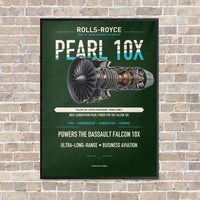 Thumbnail for PEARL 10X vertical canvas print - framed - dark green background