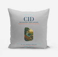 Thumbnail for The Eastern Iowa Airport Cedar Rapids (CID) design on light gray pillow