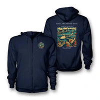 Thumbnail for VINTAGE G4071 - The Lakeshore Base - Premium Zipped Hoodie design on navyblue