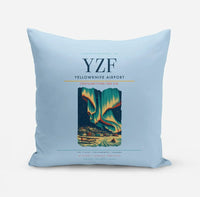 Thumbnail for Yellowknife Airport (YZF) design on light blue pillow