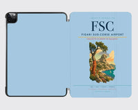 Thumbnail for Figari Sud-Corse Airport (FSC) design on light blue ipad tablet case