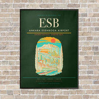 Thumbnail for Ankara Esenboga Airport ESB - Canvas Framed - Dark Green