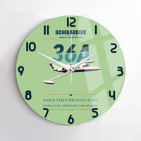 Thumbnail for Bombardier Learjet 36A design on light green no frame wall clock