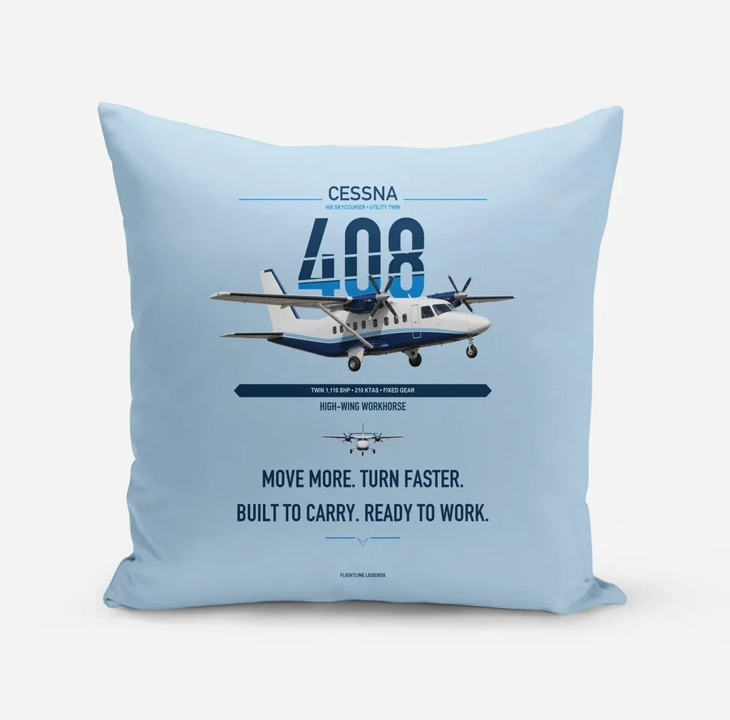 Cessna 408 SkyCourier design on light blue pillow