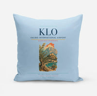 Thumbnail for Kalibo International Airport (KLO) design on light blue pillow