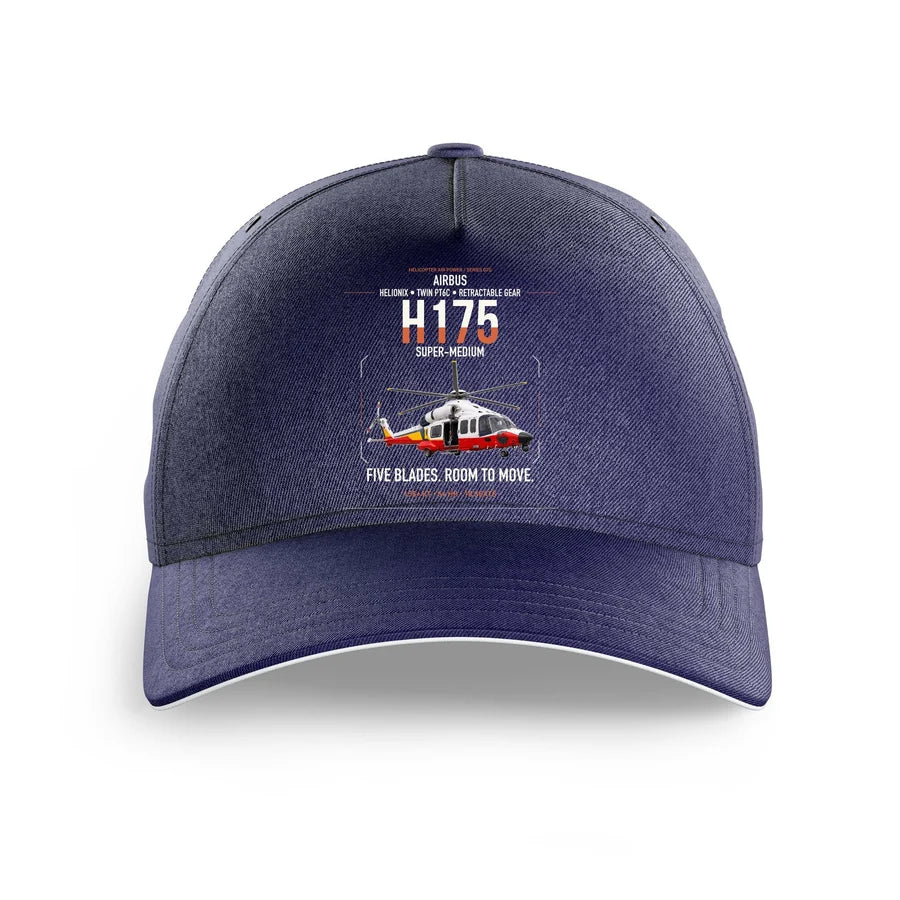Airbus H175 design on dark blue printed hat
