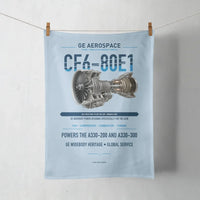 Thumbnail for CF6-80E1 design on light blue towel