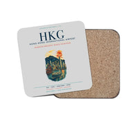 Thumbnail for Hong Kong International Airport (HKG) design on light gray 1 piece coaster