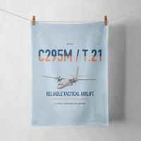 Thumbnail for Airbus C295M T.21 design on light blue towel