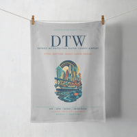 Thumbnail for Detroit Metropolitan Wayne County Airport (DTW) design on light gray towel