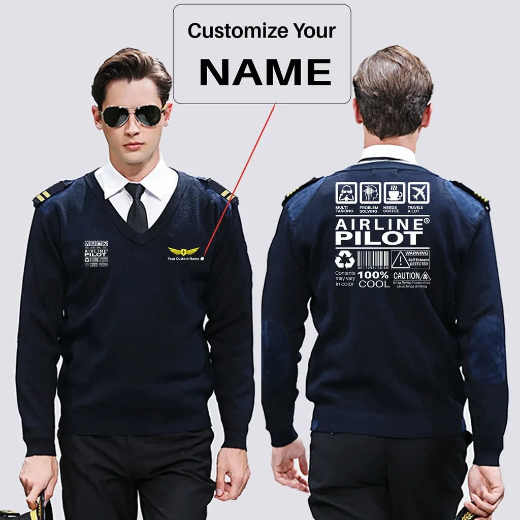 Customisable Airline Pilot Label Sweater - view 5