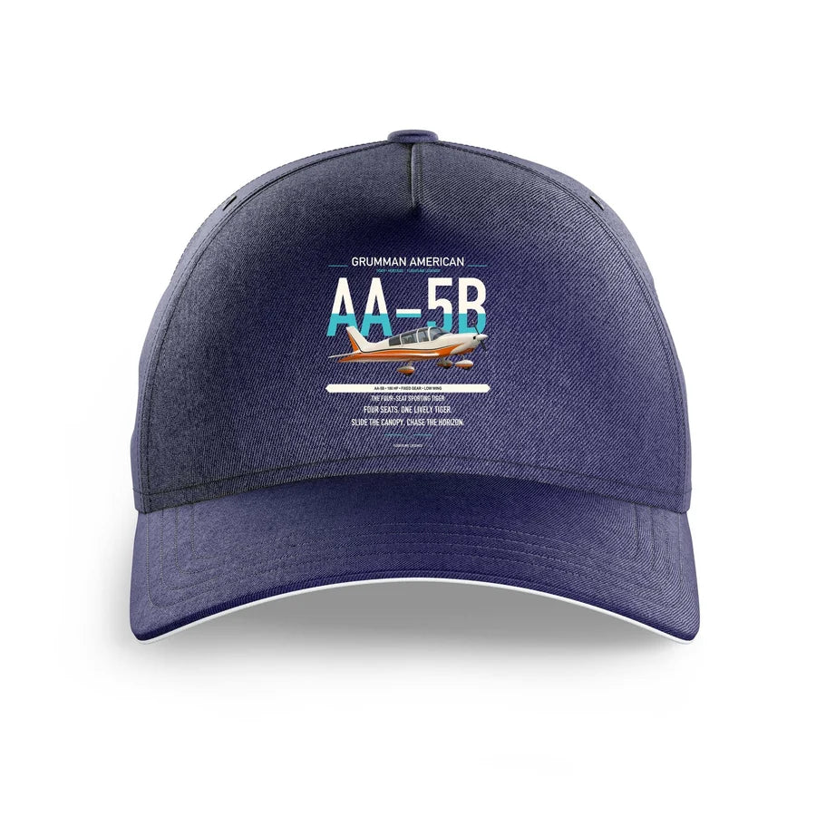 Grumman American AA-5B Tiger design on dark blue printed hat
