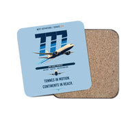 Thumbnail for Boeing 777F design on light blue 1 piece coaster