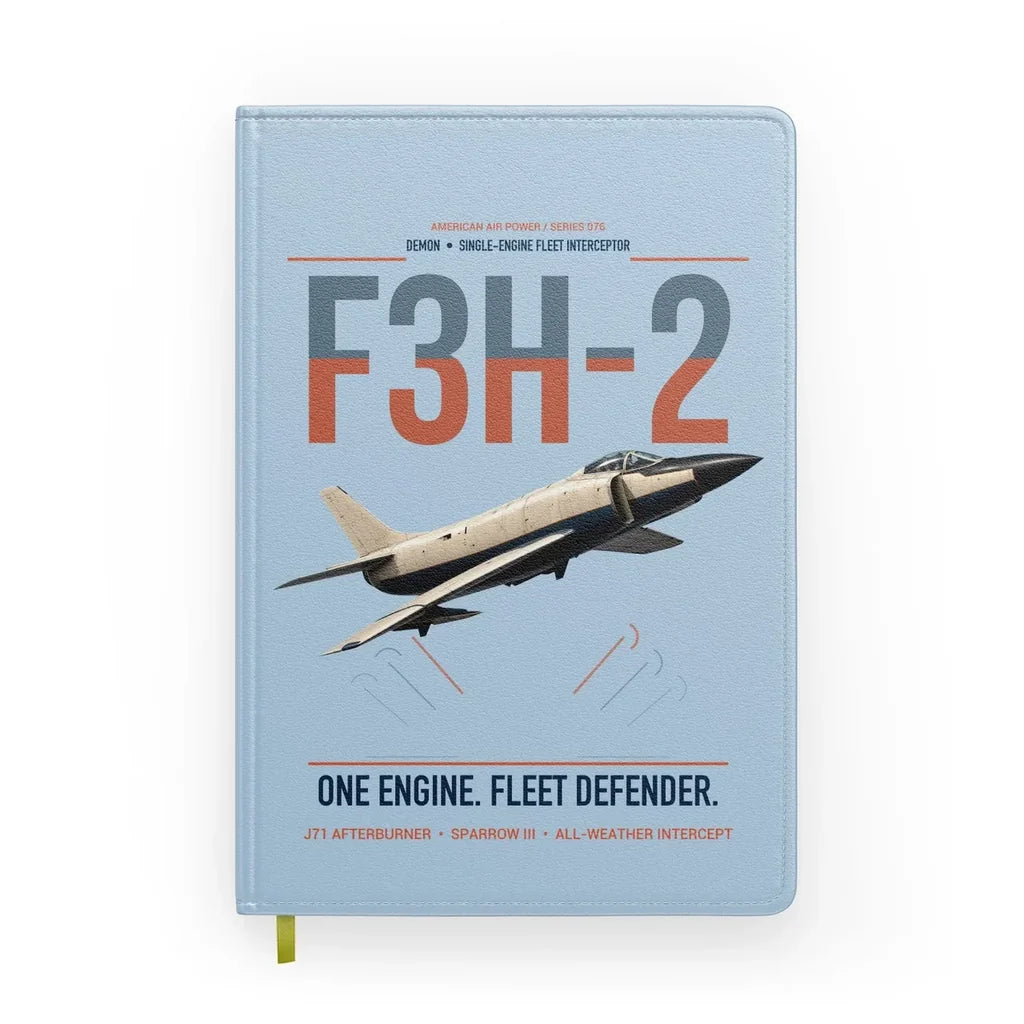 F3H-2 Demon design on light blue notebook