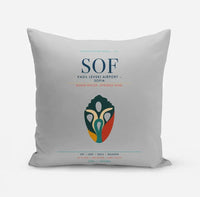 Thumbnail for Vasil Levski Airport – Sofia (SOF) design on light gray pillow