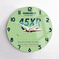 Thumbnail for Bombardier Learjet 45XR design on light green no frame wall clock