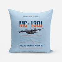Thumbnail for MC-130J COMMANDO II design on light blue pillow