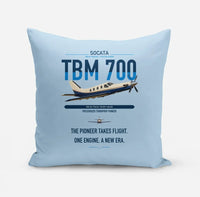 Thumbnail for Socata TBM 700 design on light blue pillow