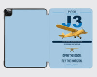 Thumbnail for Piper J-3 Cub design on light blue ipad tablet case