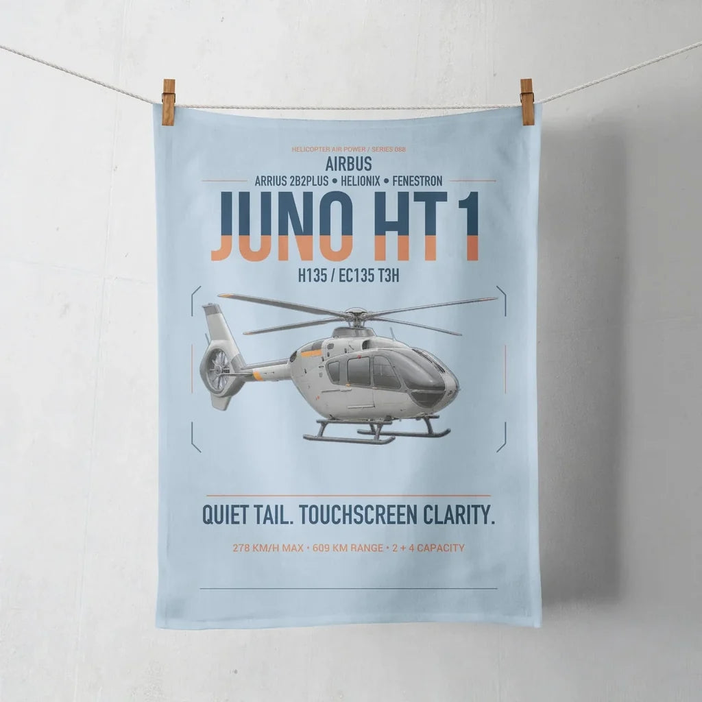 Airbus H135 Juno HT1 design on light blue towel