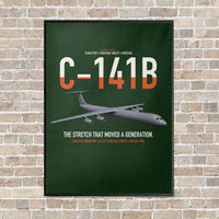 Thumbnail for C-141B Starlifter vertical canvas print - framed - dark green background
