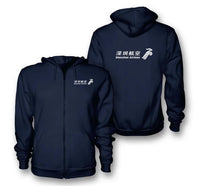 Thumbnail for Shenzhen Airlines logo on navy blue zipped hoodie