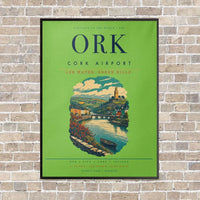 Thumbnail for Cork Airport ORK vertical canvas print - framed - light green background