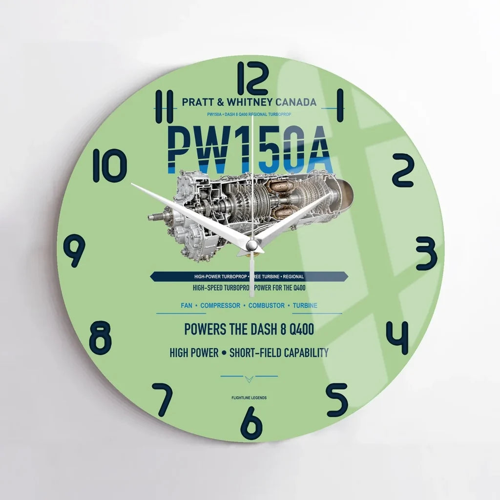 PW150A design on light green no frame wall clock