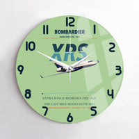 Thumbnail for Bombardier Global Express XRS design on light green no frame wall clock