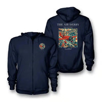 Thumbnail for VINTAGE G4025 - The Air Derby - Premium Zipped Hoodie design on navyblue