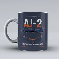 Thumbnail for AJ-2 Savage Tanker design on dark blue ceramic mug, double-side print