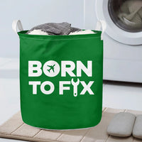 Thumbnail for Born To Fix Airplanes Laundry Basket - view 5