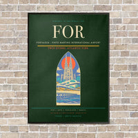 Thumbnail for Fortaleza - Pinto Martins International Airport FOR - Canvas Framed - Dark Green