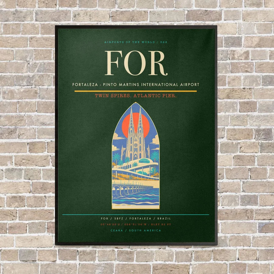 Fortaleza - Pinto Martins International Airport FOR - Canvas Framed - Dark Green