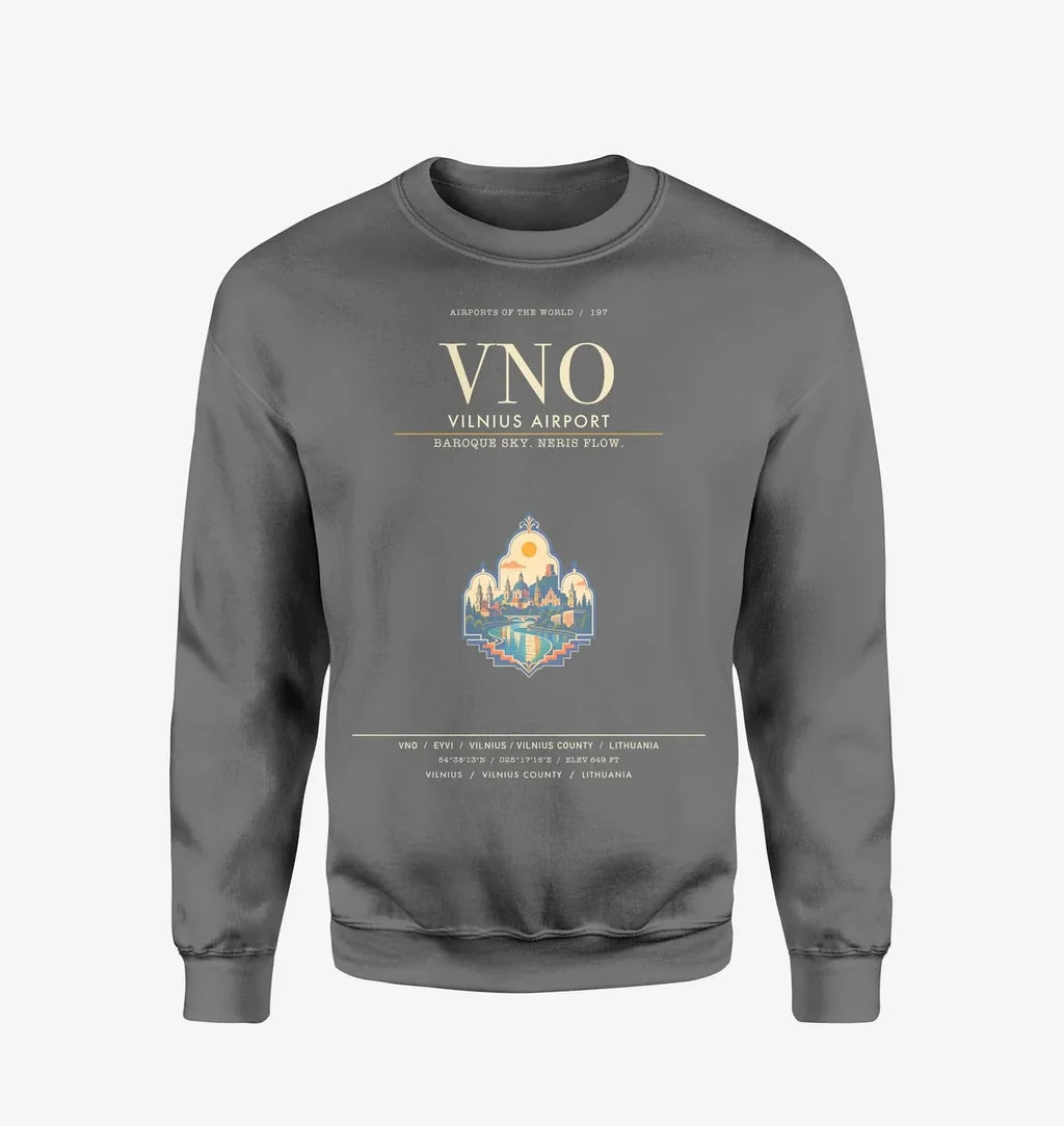 Vilnius Airport VNO Sweatshirt - Gray