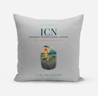 Thumbnail for Incheon International Airport (ICN) design on light gray pillow