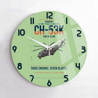 Thumbnail for Sikorsky CH-53K King Stallion design on light green no frame wall clock