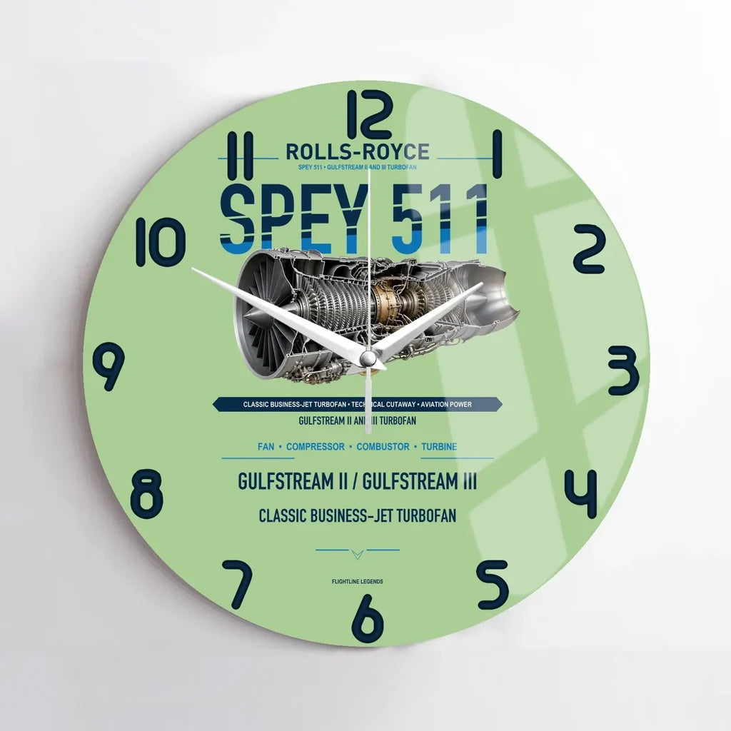 SPEY 511 design on light green no frame wall clock