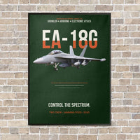 Thumbnail for EA-18G Growler Control The Spectrum vertical canvas print - framed - dark green background