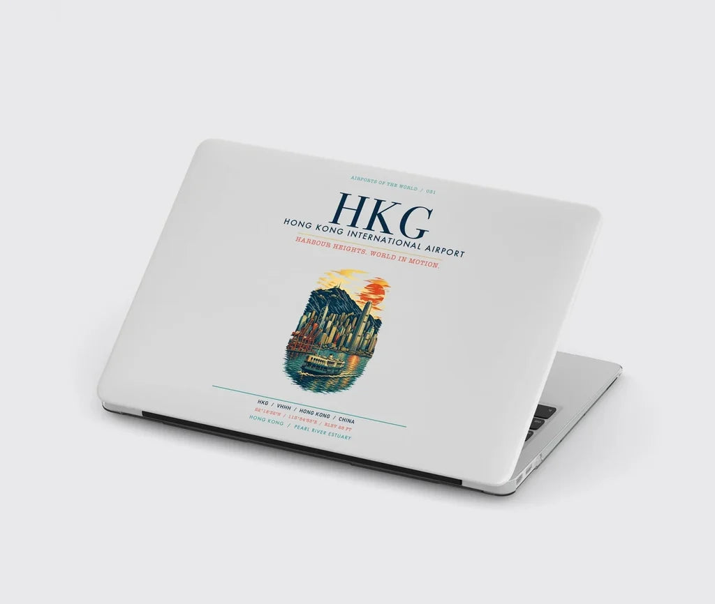 Hong Kong International Airport (HKG) design on light gray MacBook case