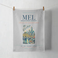Thumbnail for Melbourne Airport (MEL) design on light gray towel