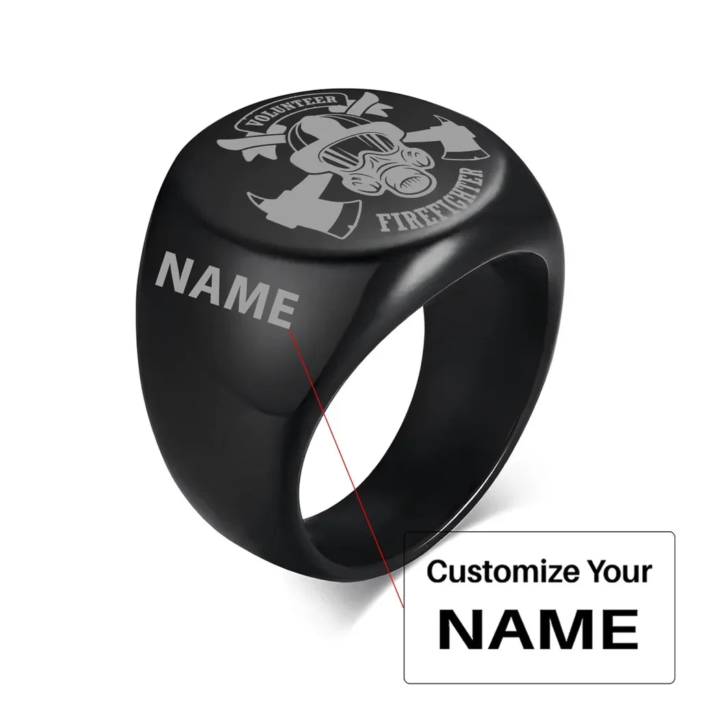 Customisable Volunteer Firefighter Design 20MM Ring - view 5