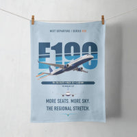Thumbnail for Embraer E190 design on light blue towel