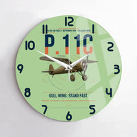 Thumbnail for PZL P.11c design on light green no frame wall clock