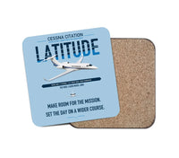 Thumbnail for Cessna Citation Latitude design on light blue 1 piece coaster