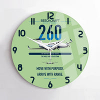 Thumbnail for Beechcraft King Air 260 design on light green no frame wall clock