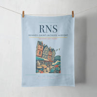 Thumbnail for Rennes–Saint-Jacques Airport (RNS) design on light blue towel